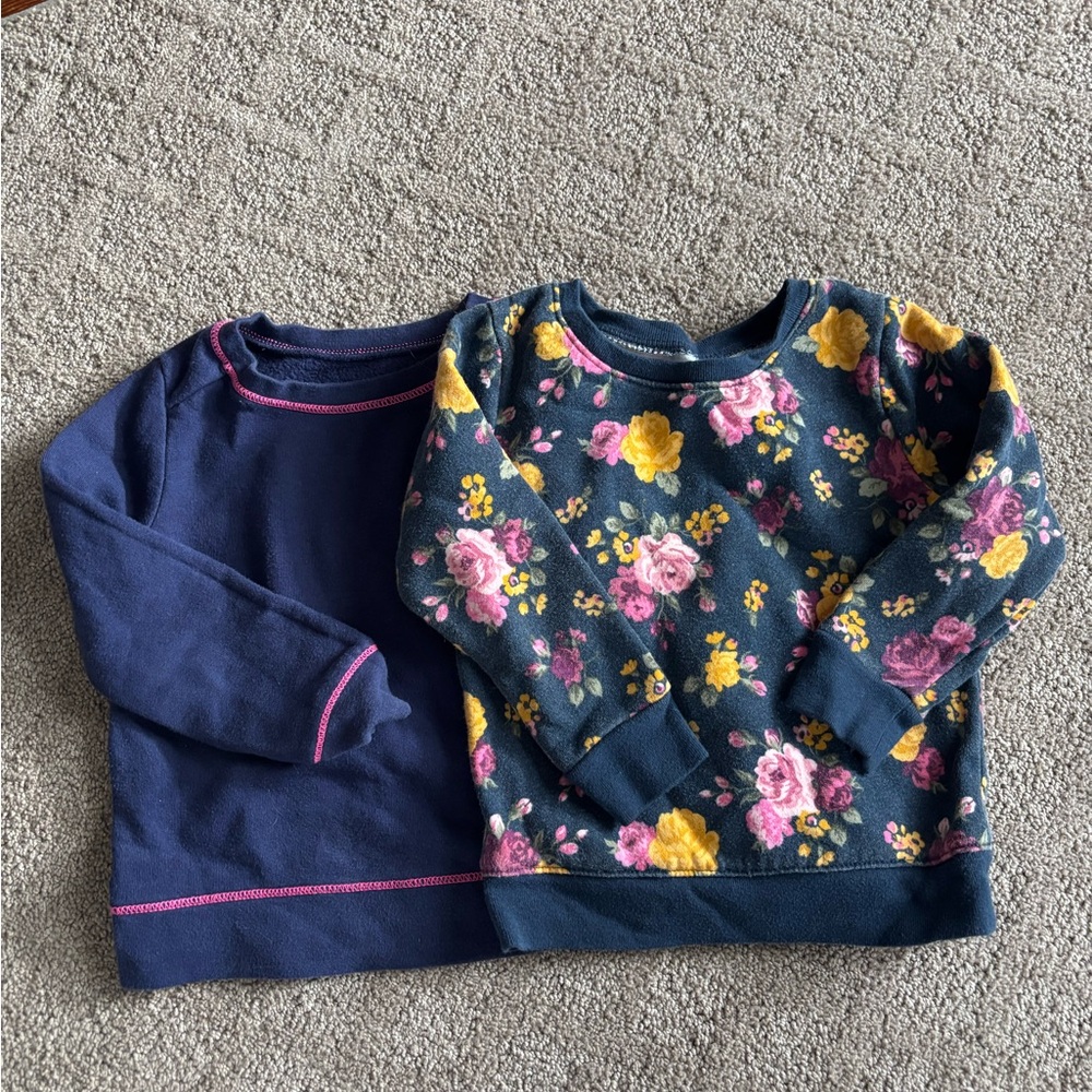 Garanimals Navy and Floral Kids Sweatshirt Duo